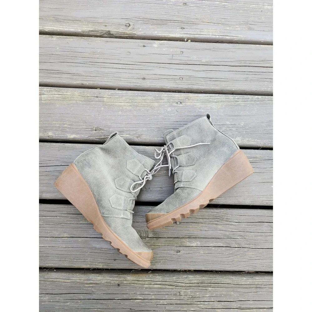 Sorel Toronto‎ Wedge Ankle Boots Major Oiled Suede Lace Up NL2115-245 Size 9